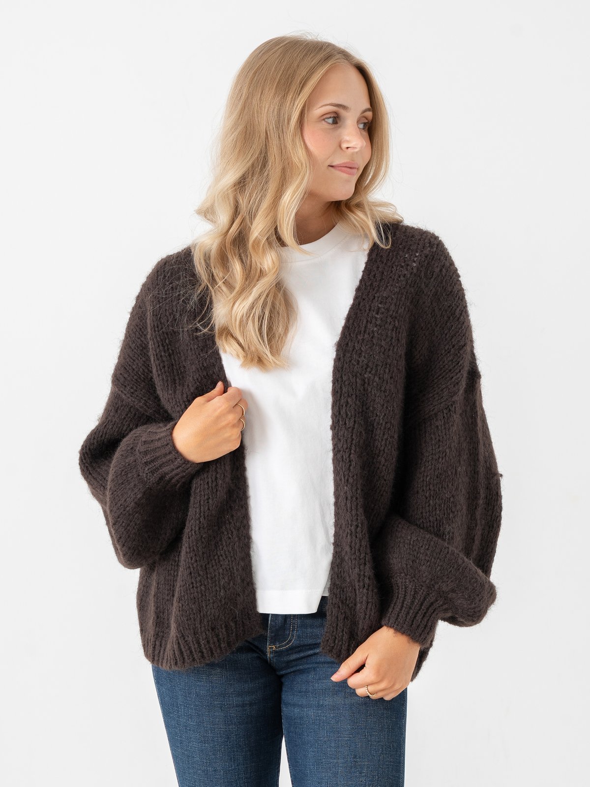 Vero Moda Maybe Long Sleeve Open Cardigan Chocolate Torte