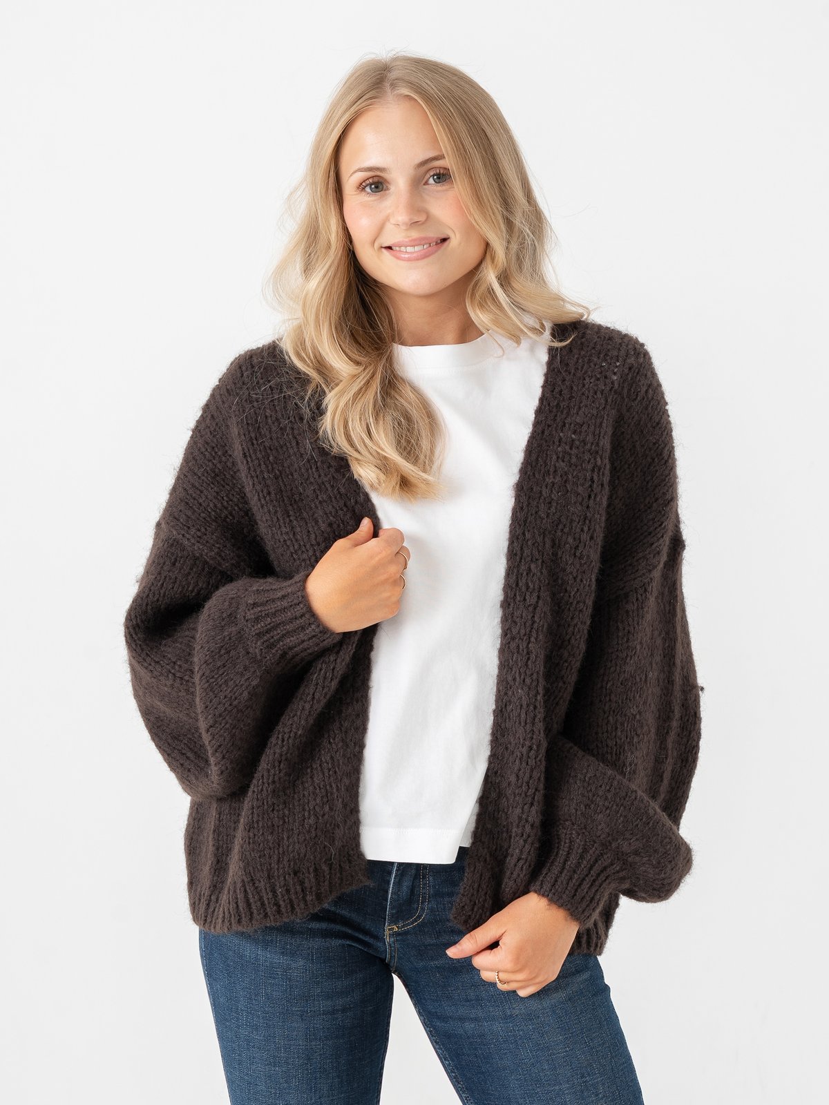 Vero Moda Maybe Long Sleeve Open Cardigan Chocolate Torte
