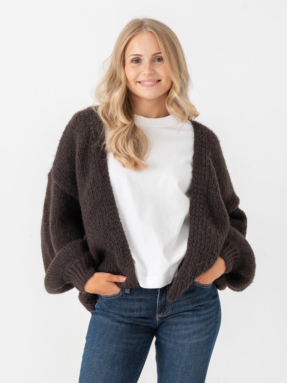 Vero Moda Maybe Long Sleeve Open Cardigan Chocolate Torte