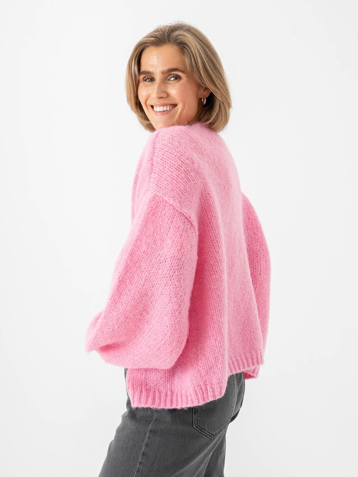 Vero Moda Maybe Long Sleeve Open Cardigan Pink Cosmos