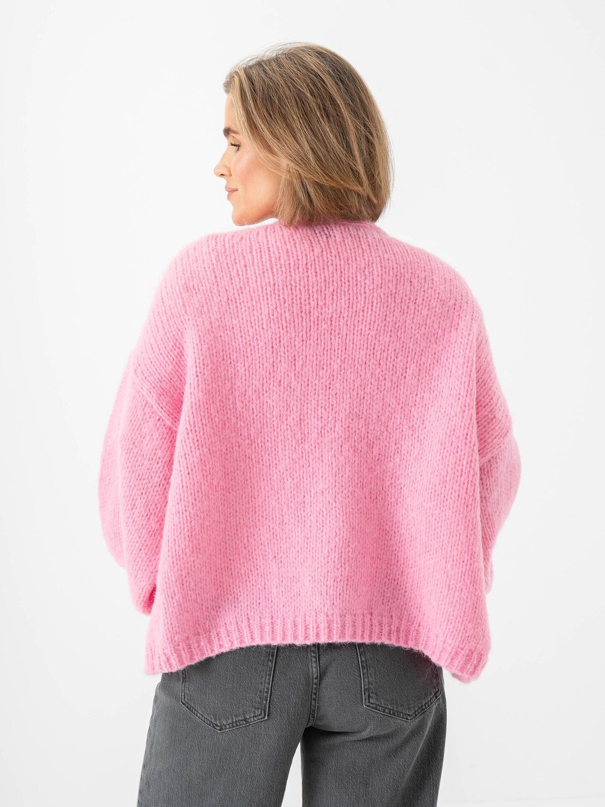 Vero Moda Maybe Long Sleeve Open Cardigan Pink Cosmos