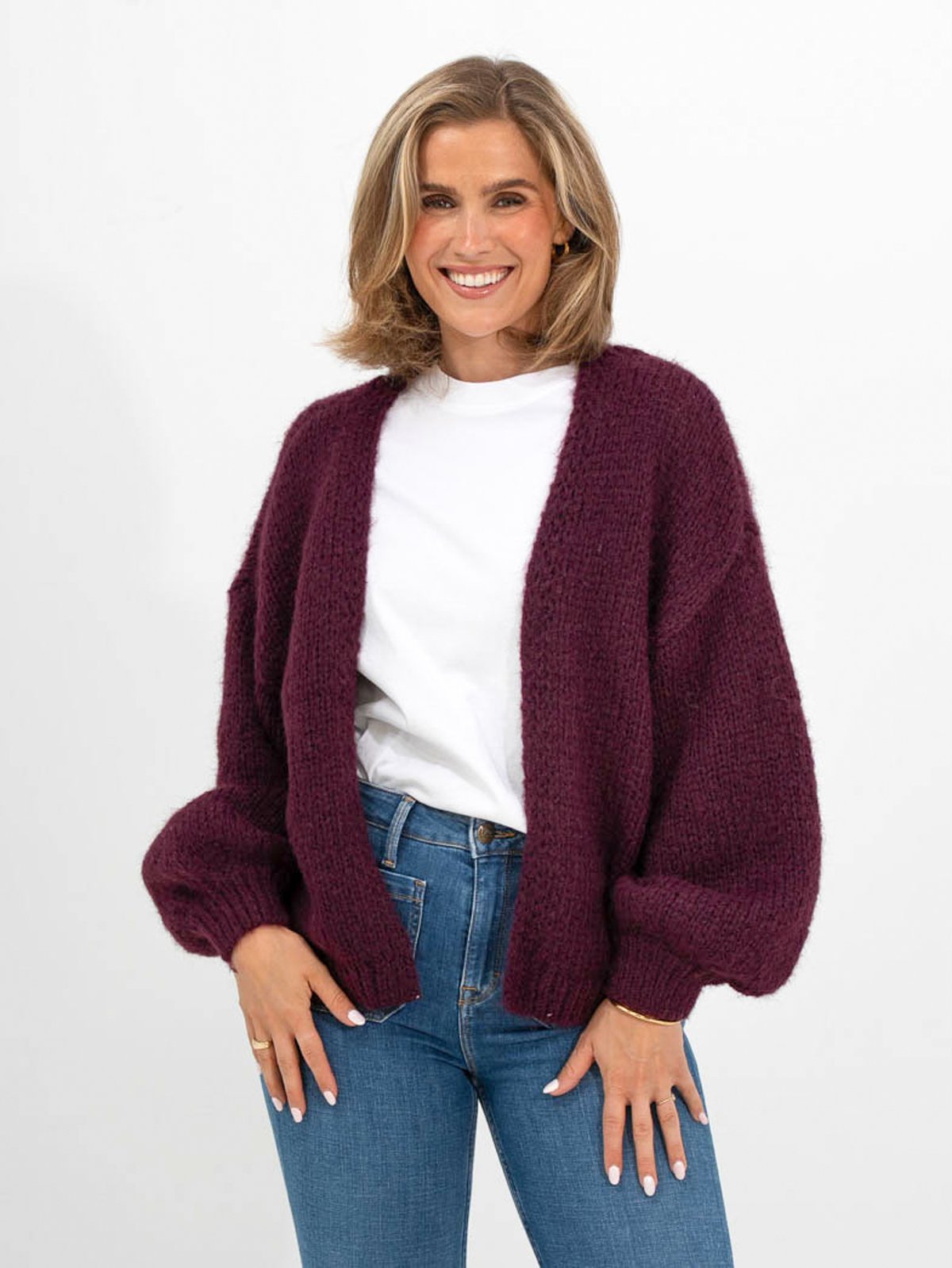 Vero Moda Maybe Long Sleeve Open Cardigan Winetasting