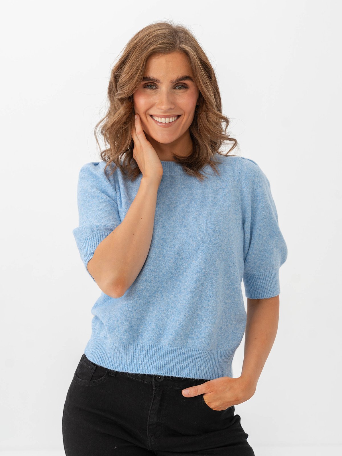 Vero Moda Doffy 2/4 O-Neck Pullover Little Boy Blue