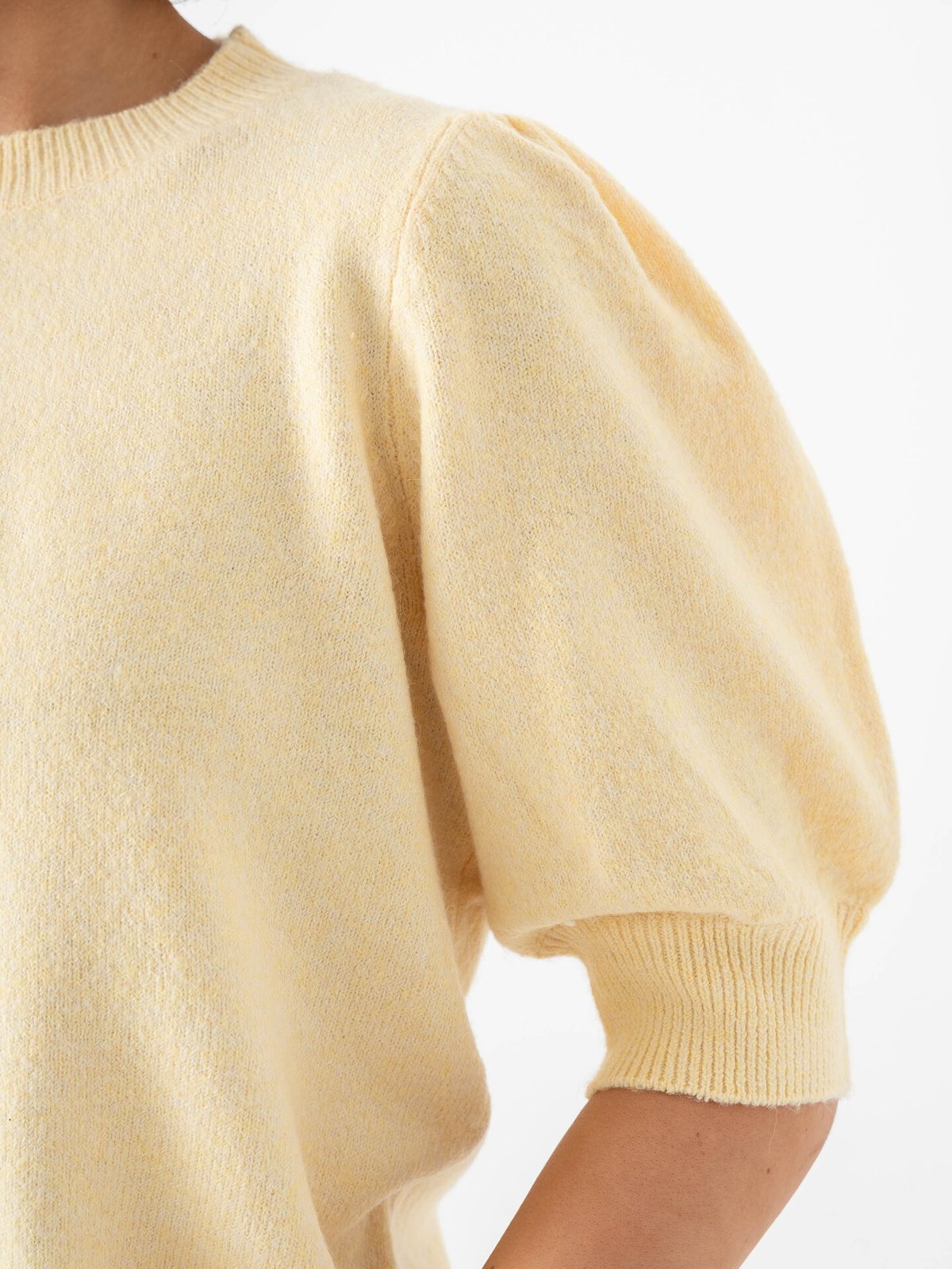 Vero Moda Doffy 2/4 O-Neck Pullover Golden Haze W. White Melange