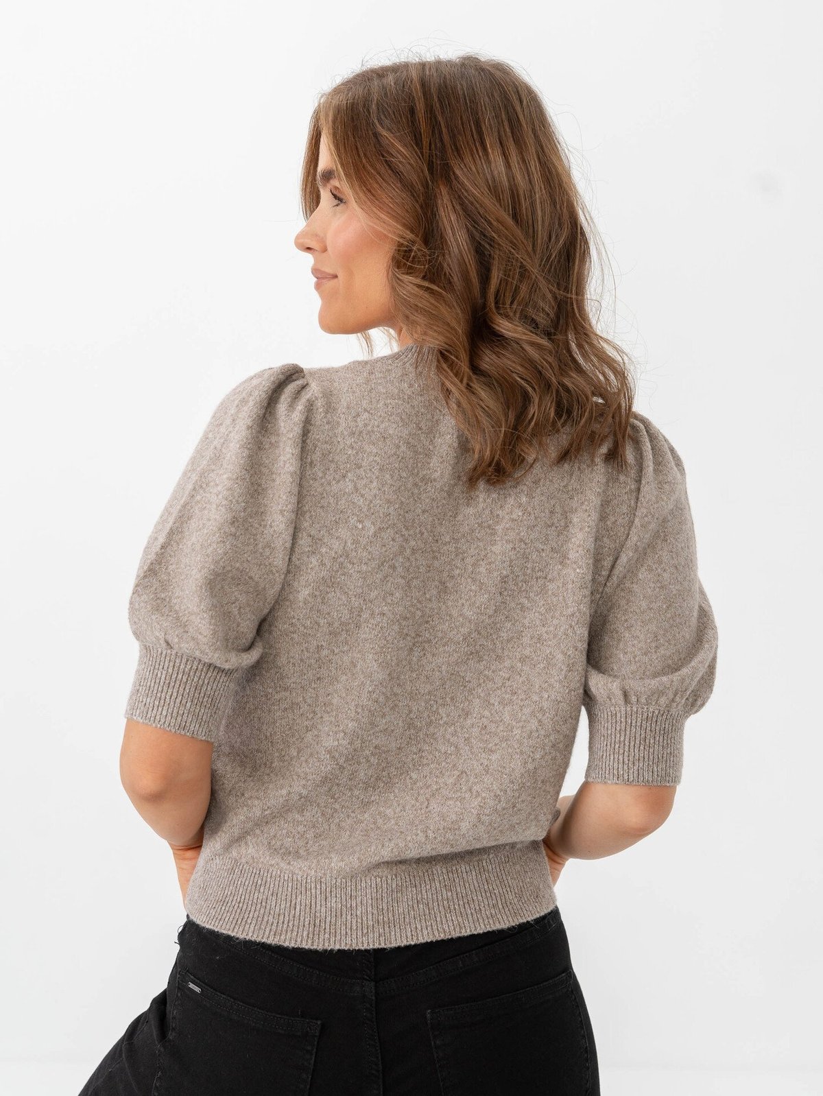 Vero Moda Doffy 2/4 O-Neck Pullover Moon Rock Melange