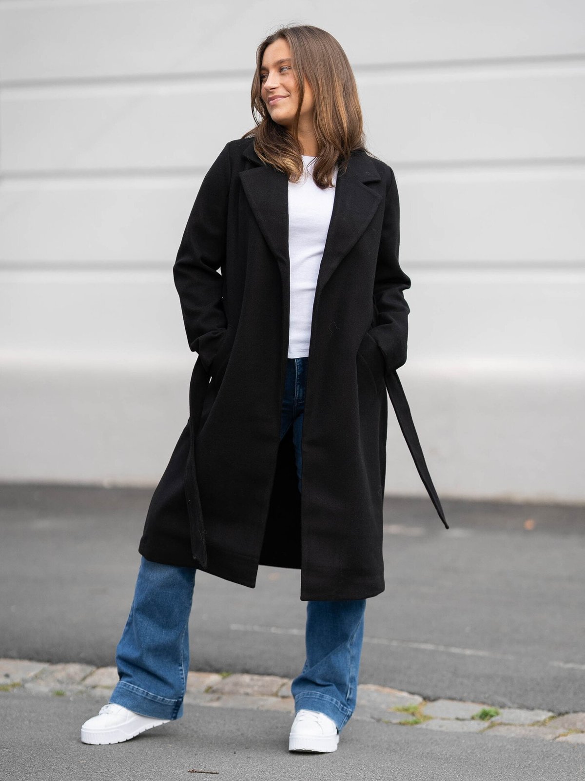 Vero Moda Fortuneaya Long Coat Black Solid