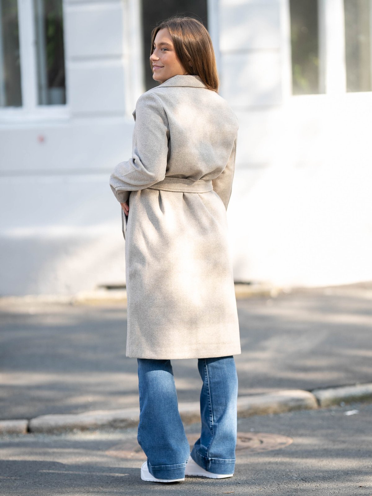Vero Moda Fortuneaya Long Coat Silver Mink