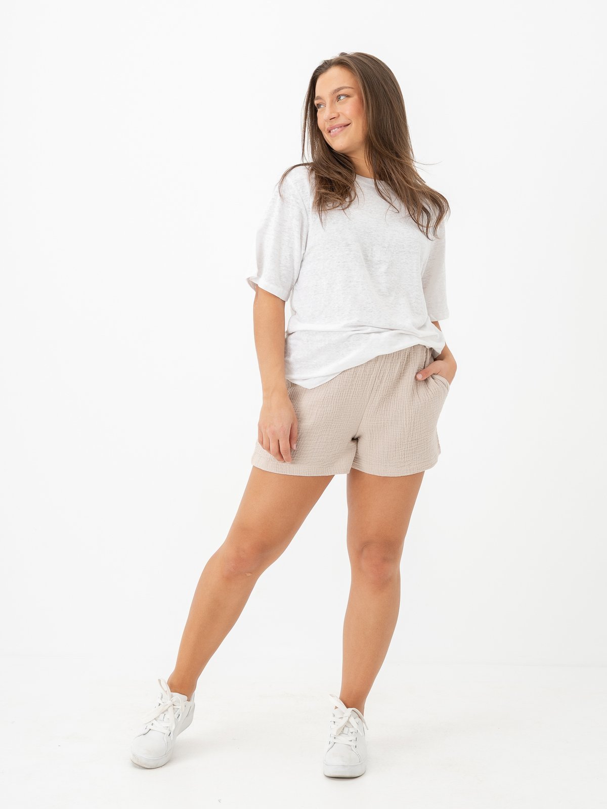 Vero Moda Natali High Waist Shorts Silver Lining