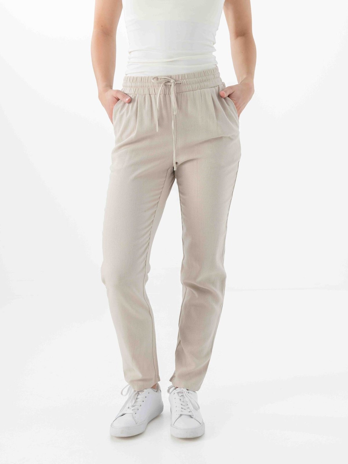 Vero Moda Jesmilo Mid Waist Ankle Pants Silver Lining