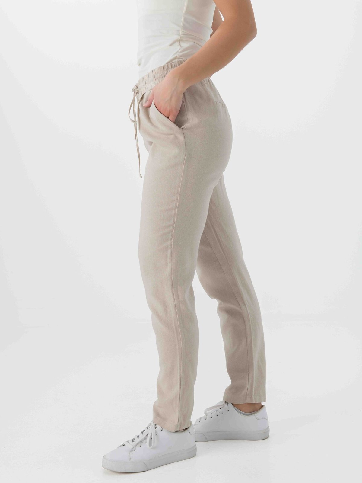 Vero Moda Jesmilo Mid Waist Ankle Pants Silver Lining