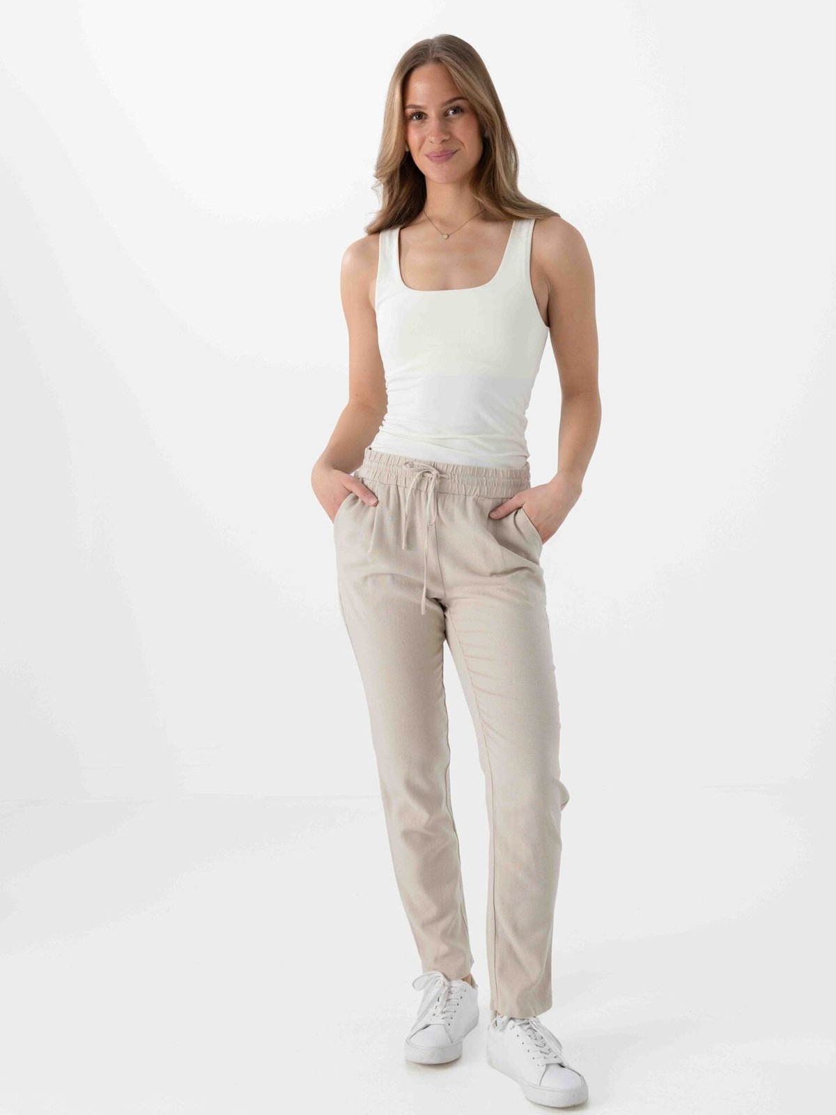 Vero Moda Jesmilo Mid Waist Ankle Pants Silver Lining