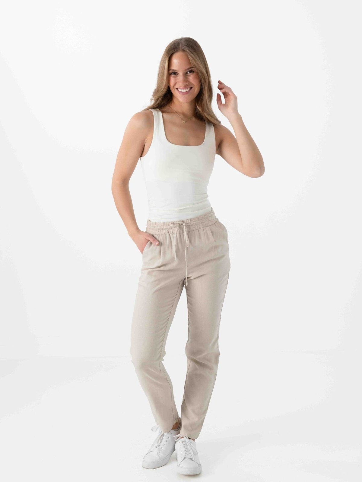 Vero Moda Jesmilo Mid Waist Ankle Pants Silver Lining