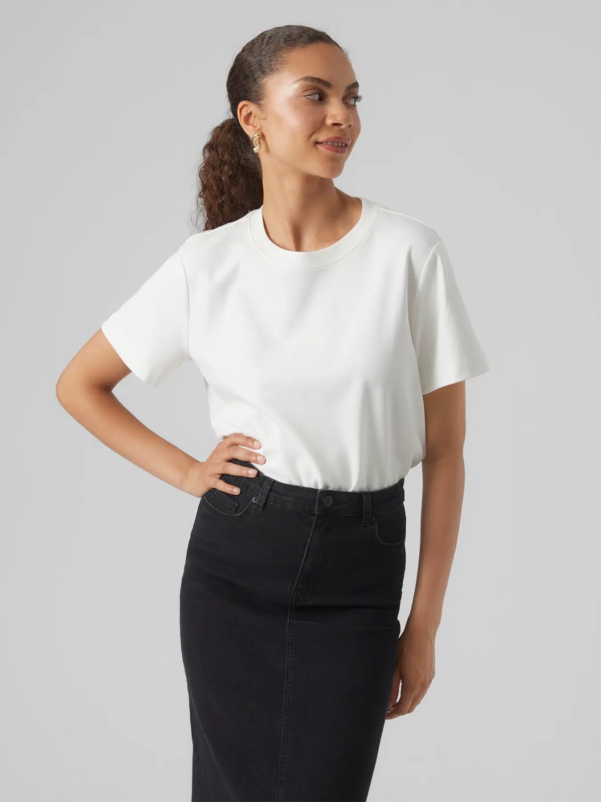 Vero Moda Aware Naima Short Sleeve O-Neck T-shirt Snow White