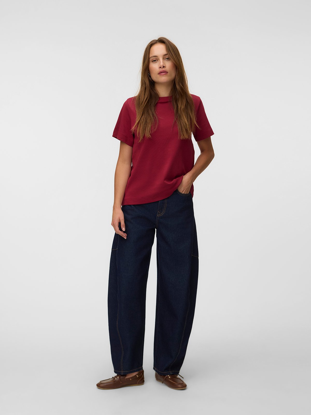 Vero Moda Aware Naima Short Sleeve O-Neck T-shirt Tibetan Red