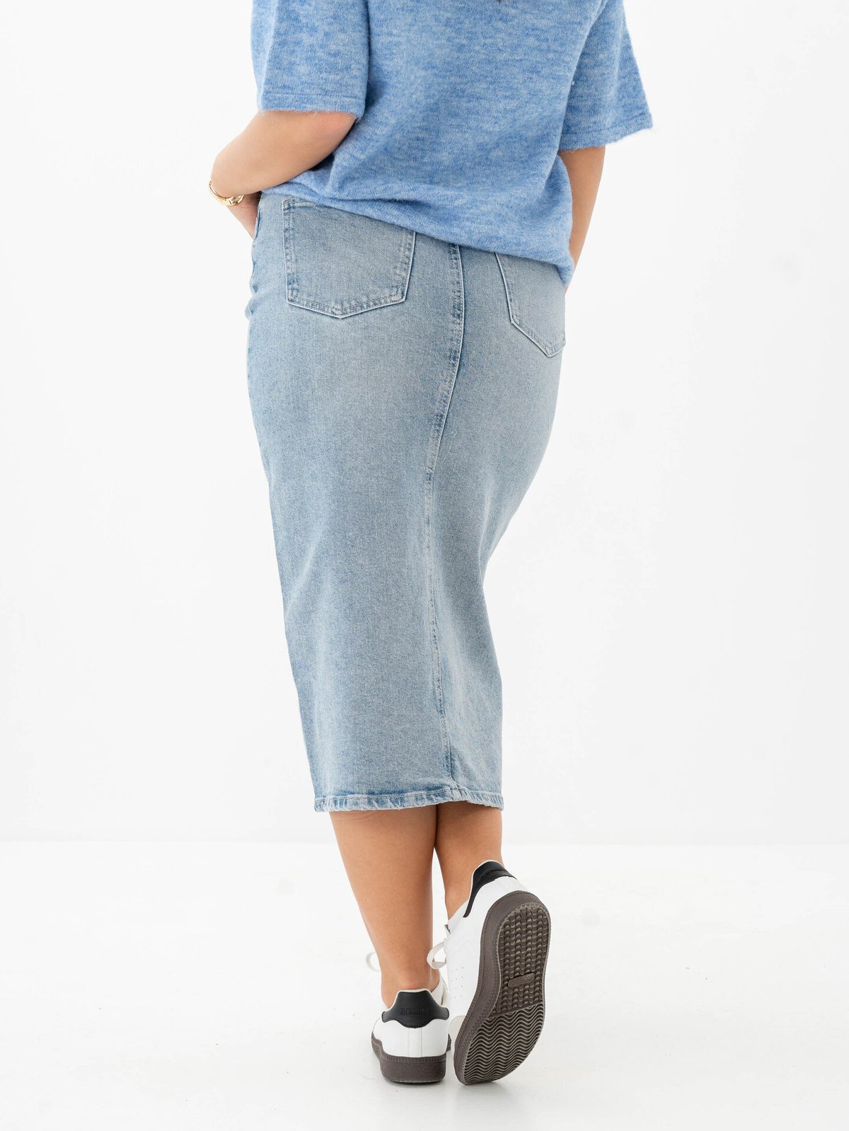 Vero Moda Veri HR Calf Denim Skirt Light Blue Denim