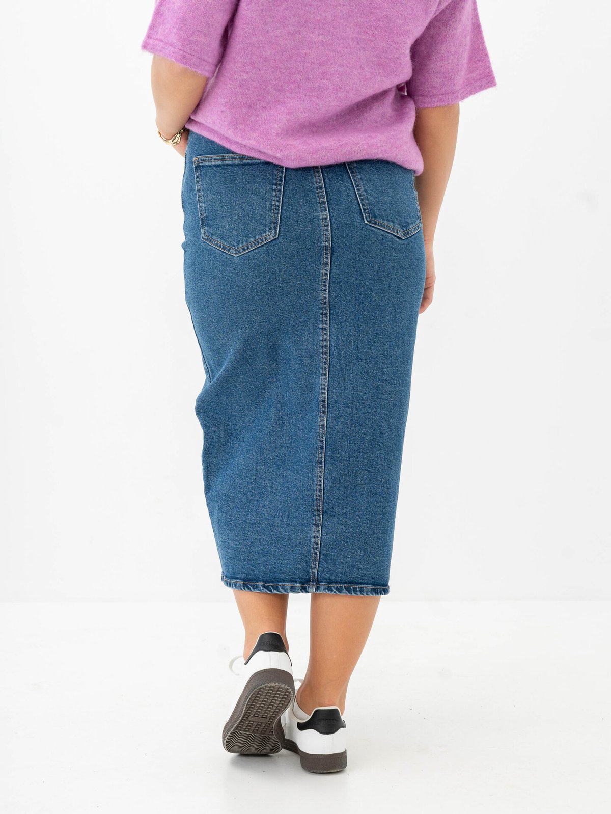 Vero Moda Veri HR Calf Denim Skirt Medium Blue Denim