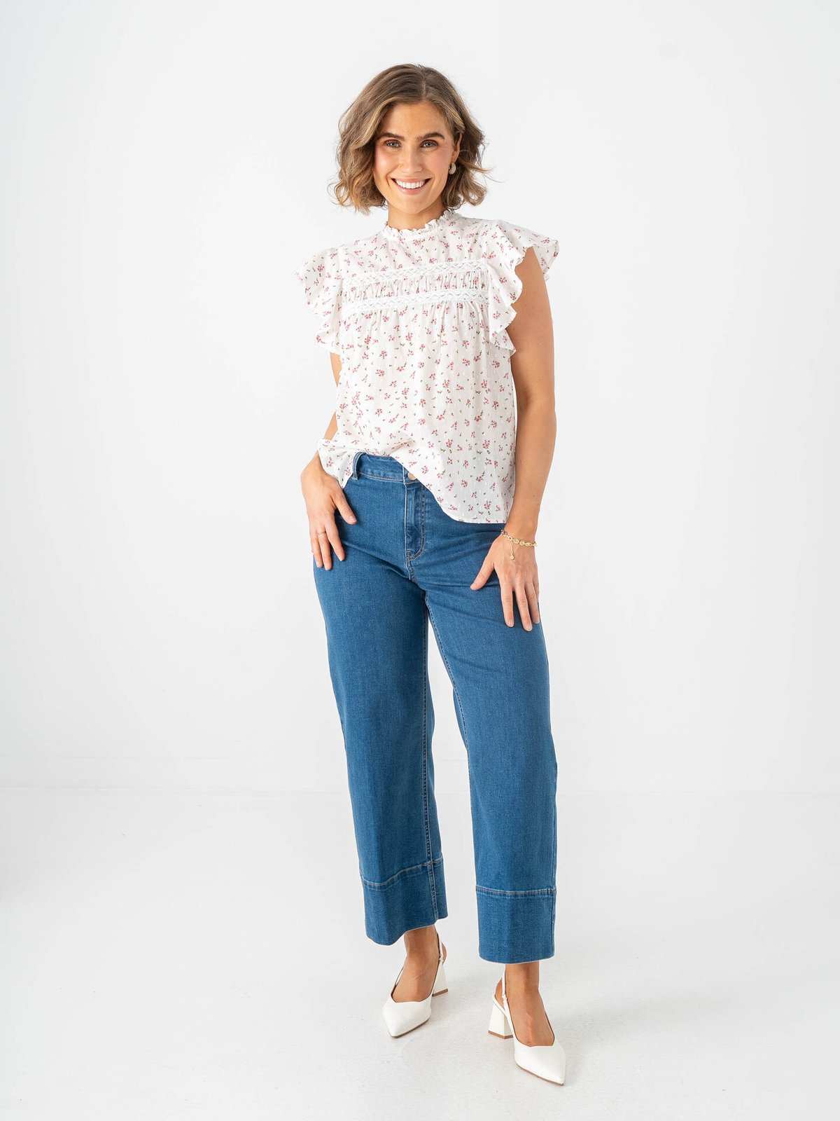 Vero Moda Trine Sleeveless Lace Top Snow White Maguerit BonBon