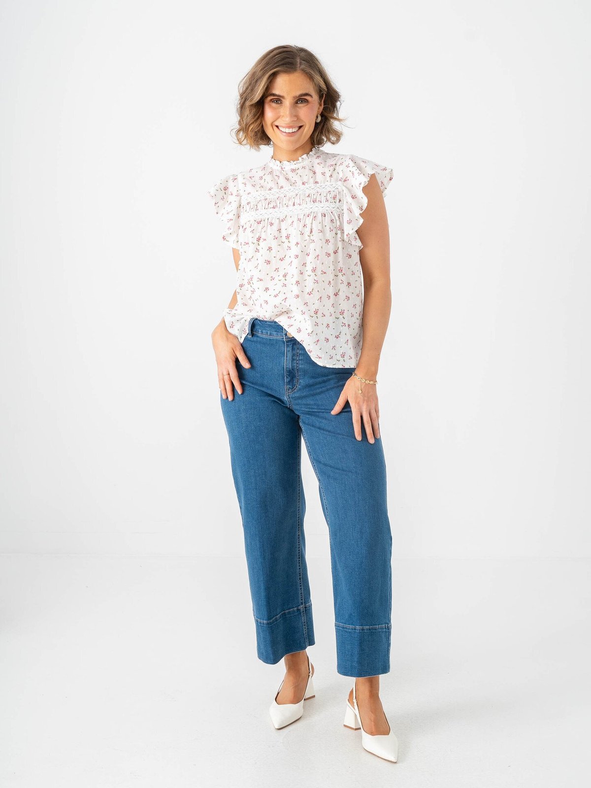 Vero Moda Trine Sleeveless Lace Top Snow White Maguerit BonBon