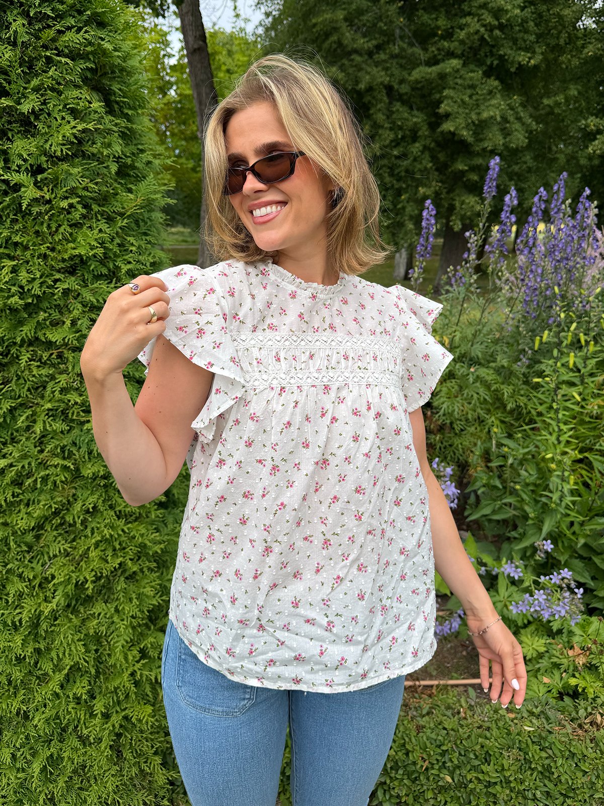 Vero Moda Trine Sleeveless Lace Top Snow White Maguerit BonBon