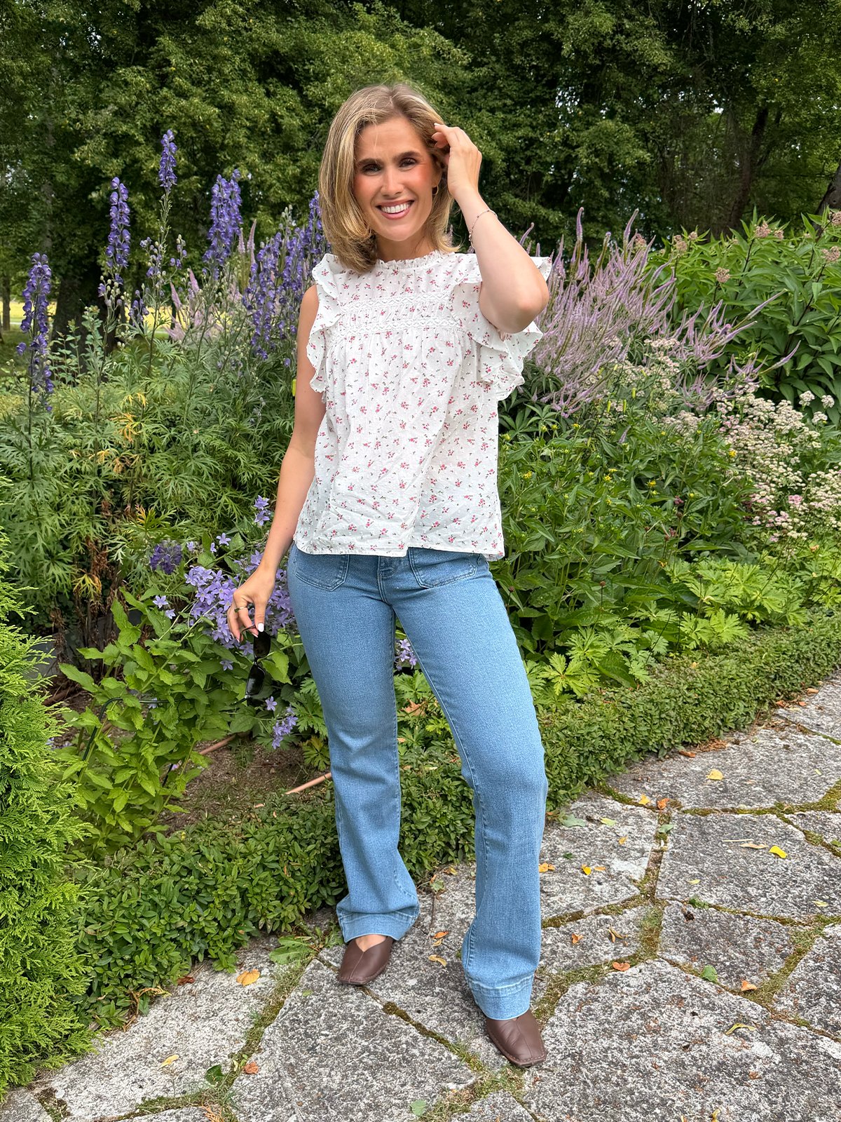 Vero Moda Trine Sleeveless Lace Top Snow White Maguerit BonBon