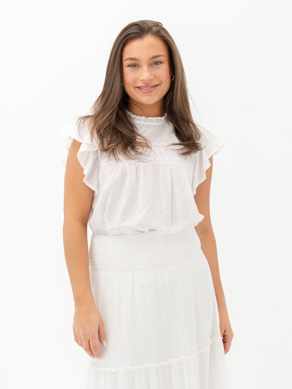 Vero Moda Trine Sleeveless Lace Top Snow White