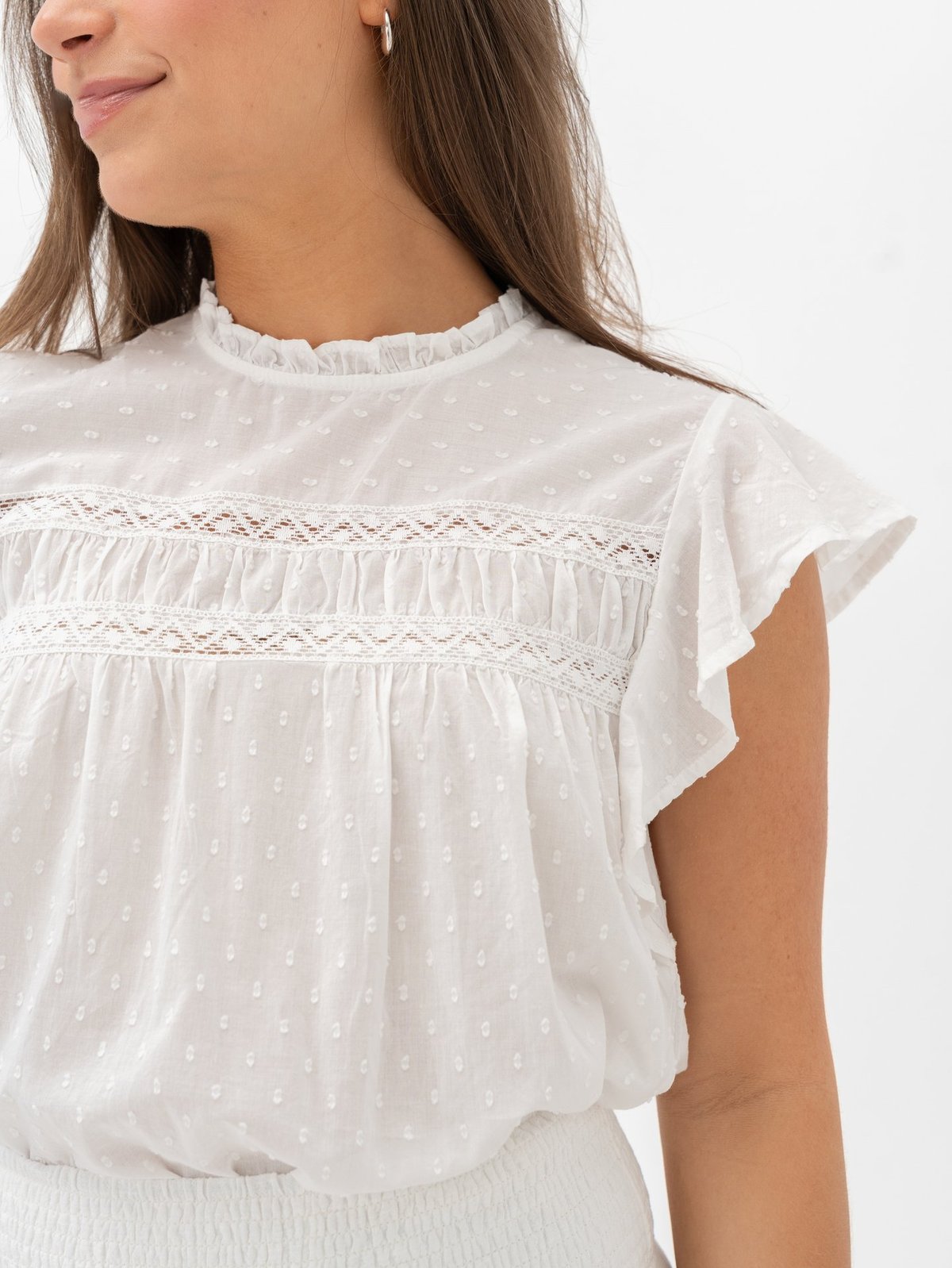 Vero Moda Trine Sleeveless Lace Top Snow White