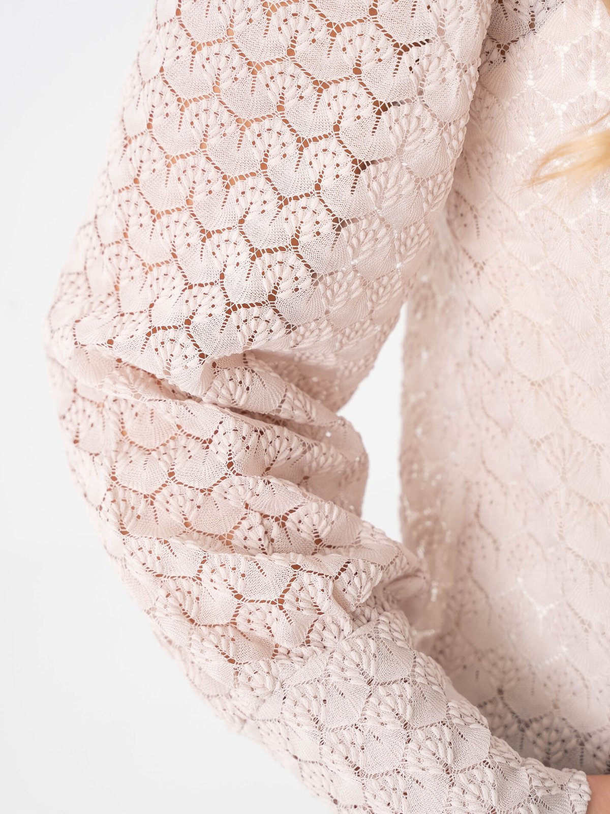 Vero Moda Becca High Neck Lace Top Pumice Stone