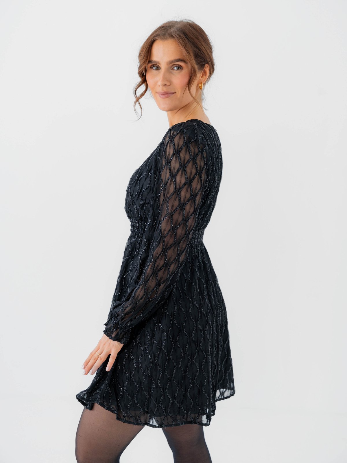 Vero Moda Aware Nolita Long Sleeve O-Neck Short Dress Black