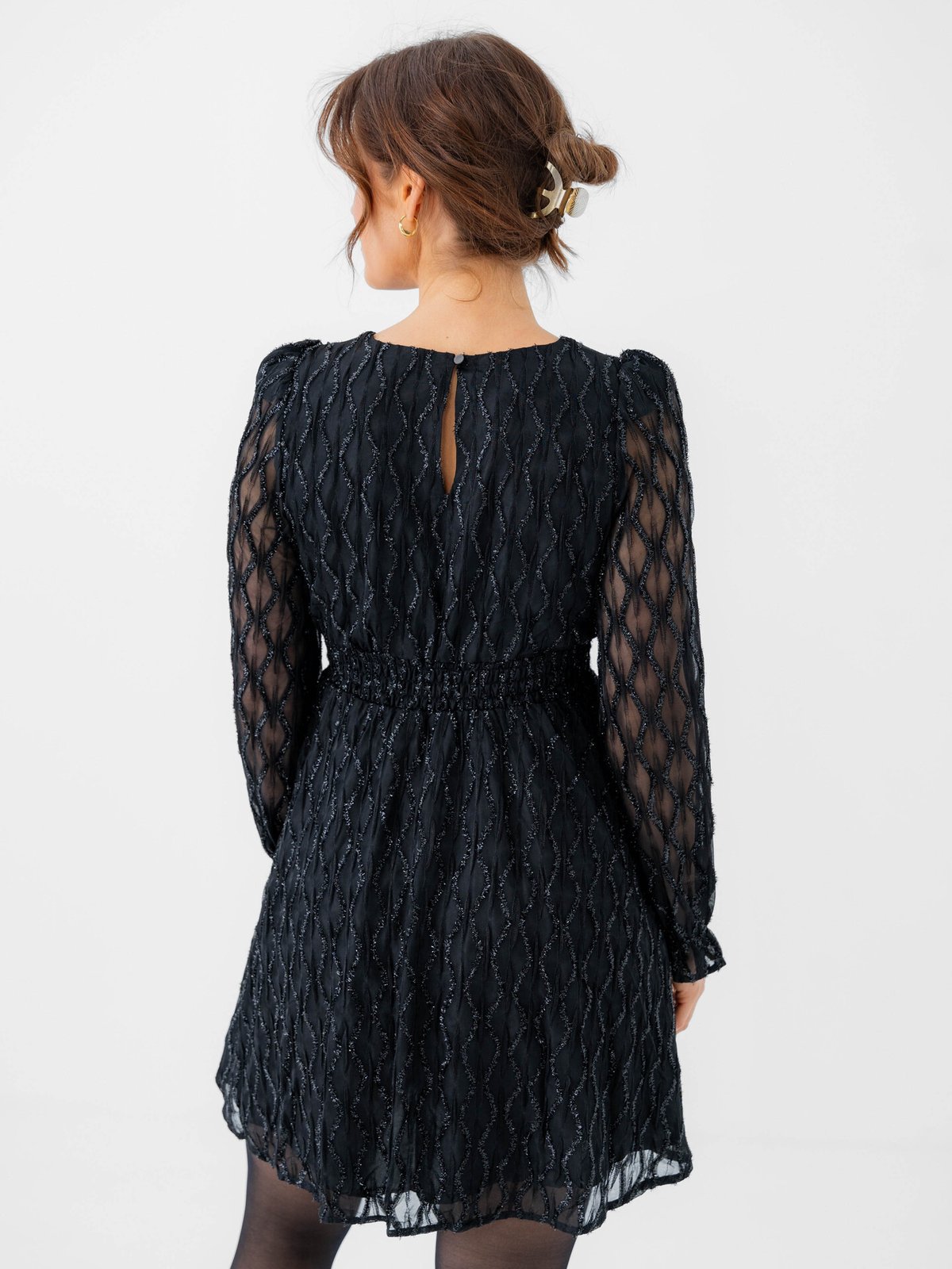 Vero Moda Aware Nolita Long Sleeve O-Neck Short Dress Black