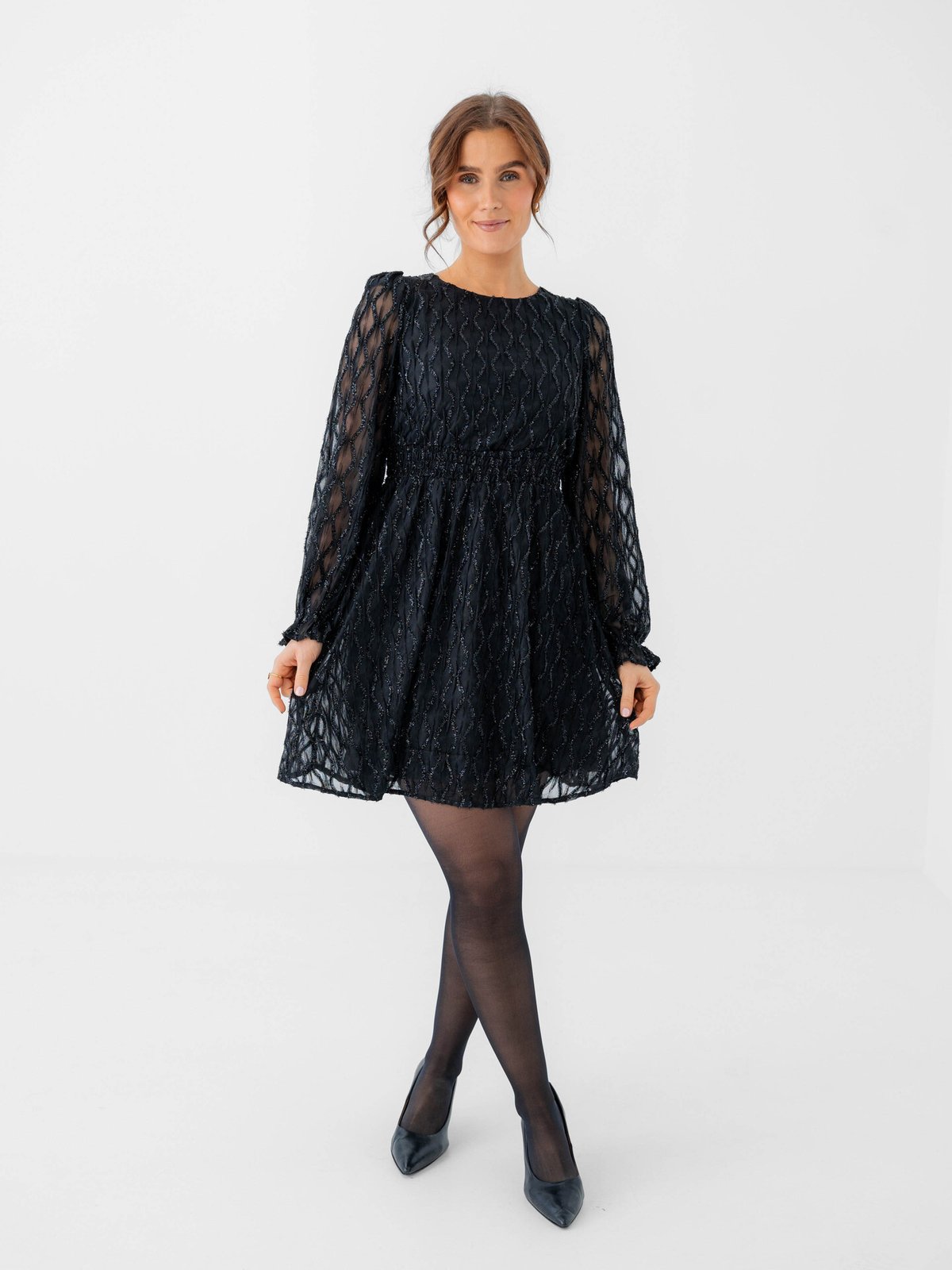 Vero Moda Aware Nolita Long Sleeve O-Neck Short Dress Black