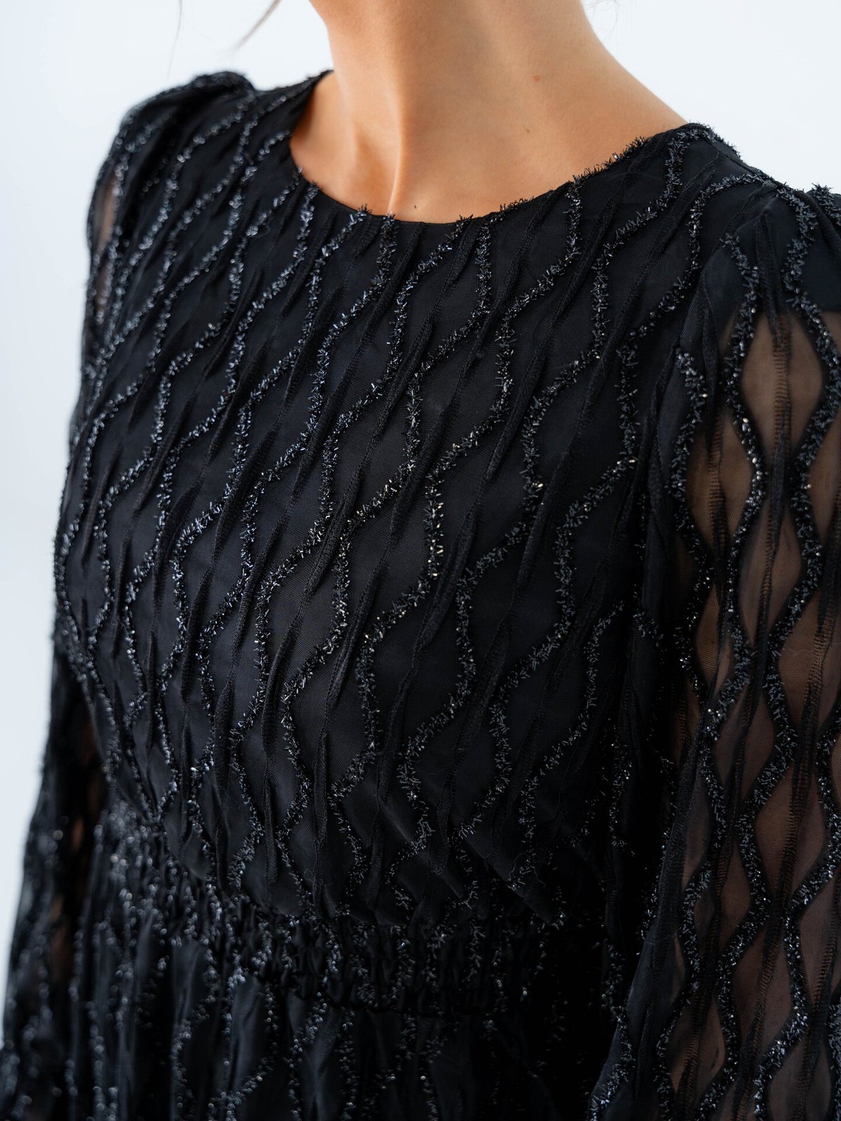 Vero Moda Aware Nolita Long Sleeve O-Neck Short Dress Black