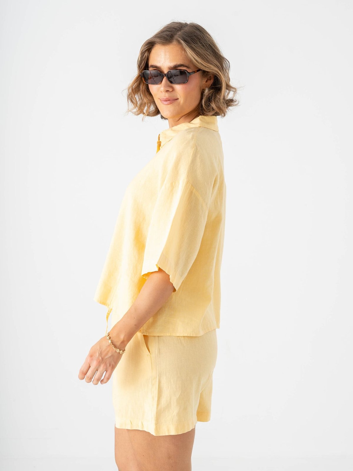 Vero Moda Linn 2/4 Short Shirt Golden Haze