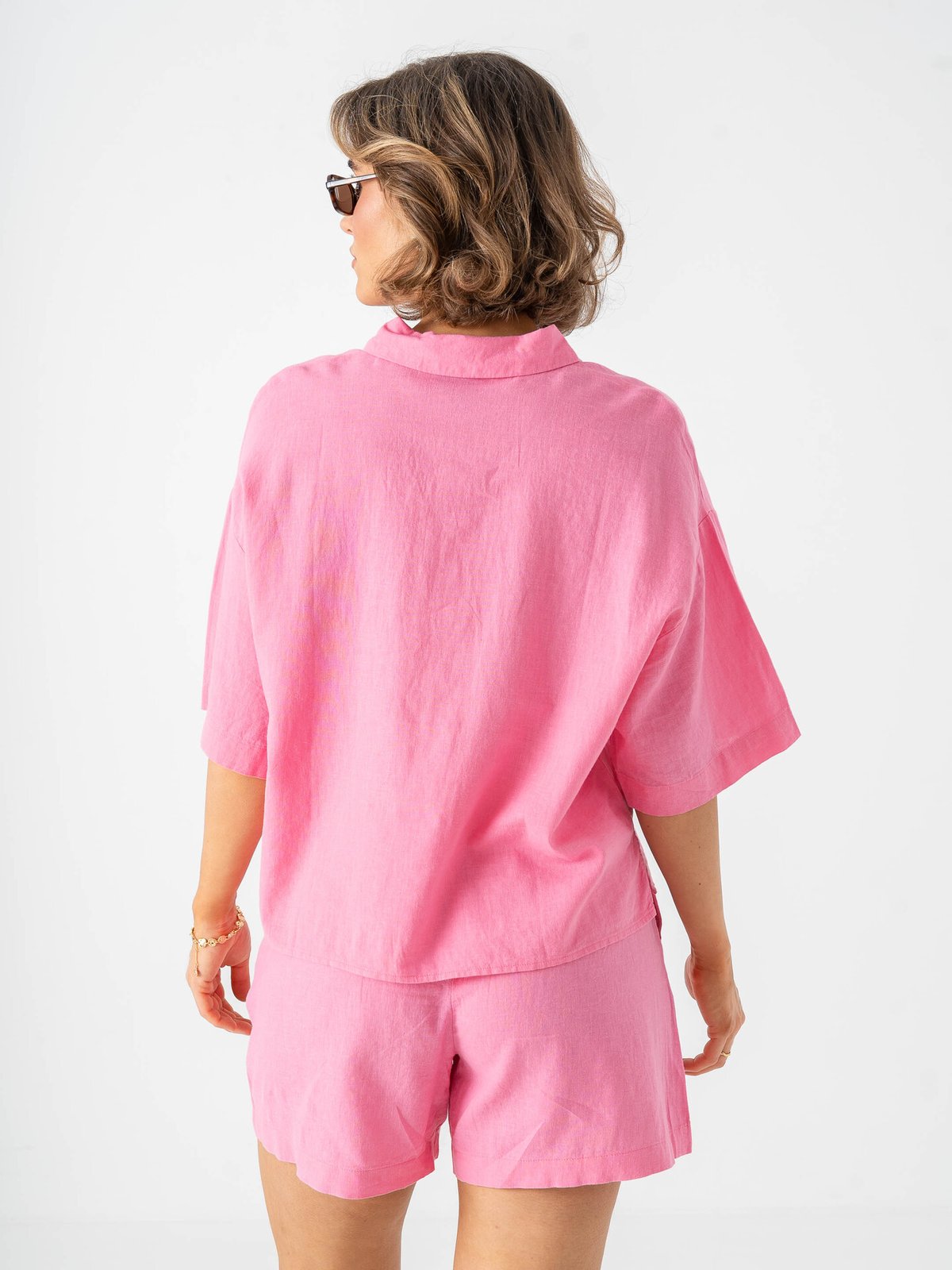 Vero Moda Linn 2/4 Short Shirt Pink Cosmos