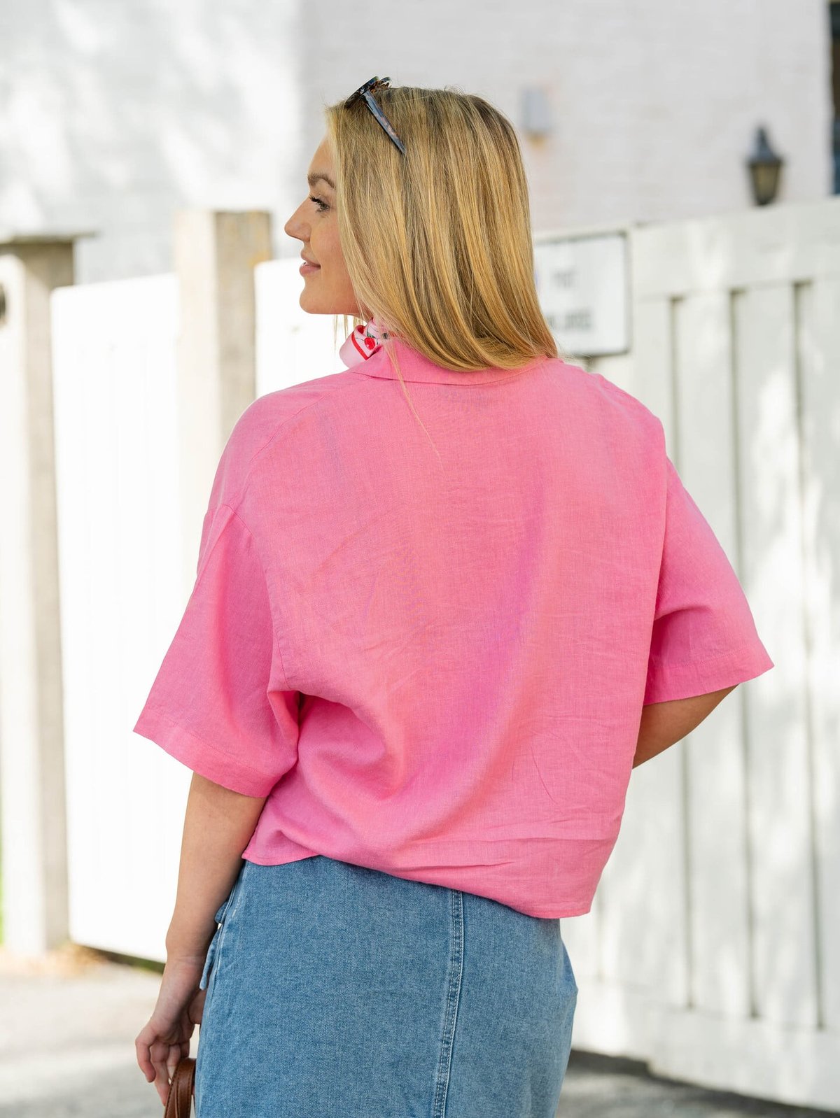 Vero Moda Linn 2/4 Short Shirt Pink Cosmos