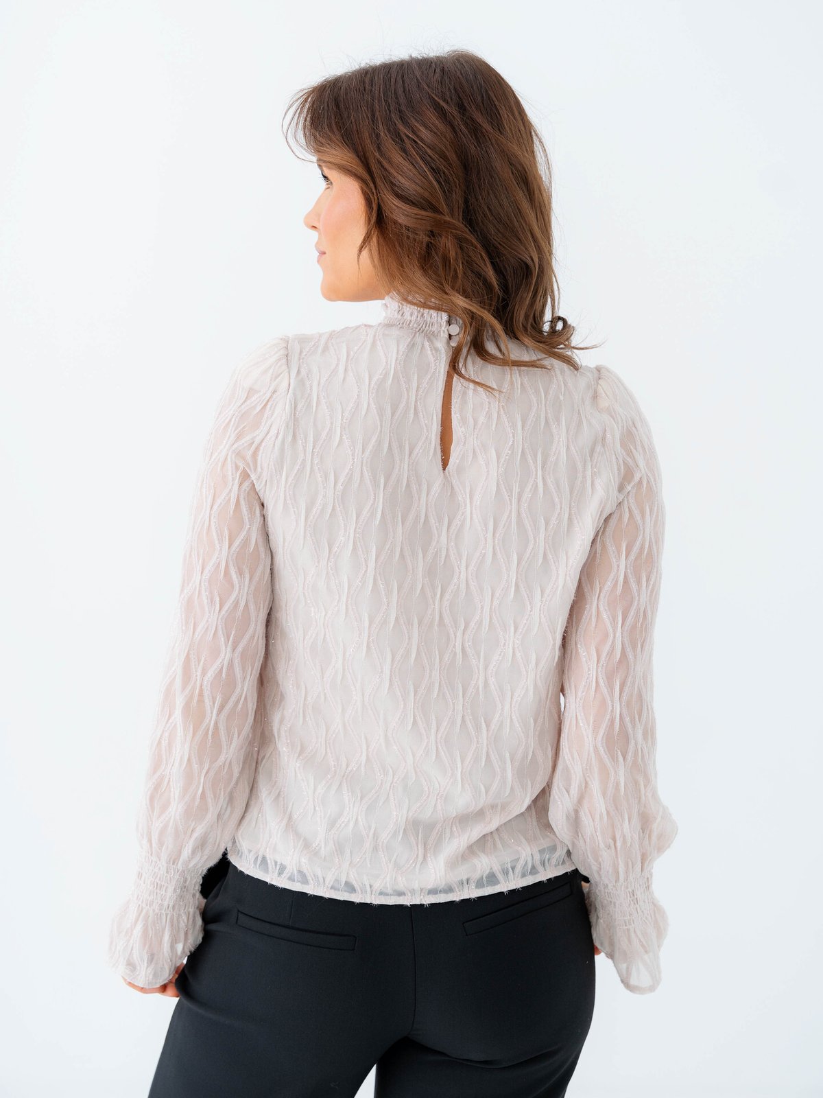 Vero Moda Aware Nolita Long Sleeve High Neck Top Pumice Stone