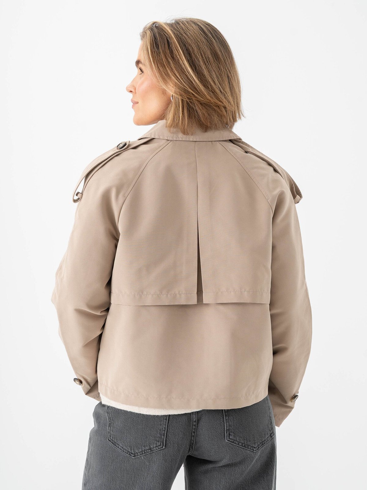 Vero Moda Chloe Short Trenchcoat Silver Mink