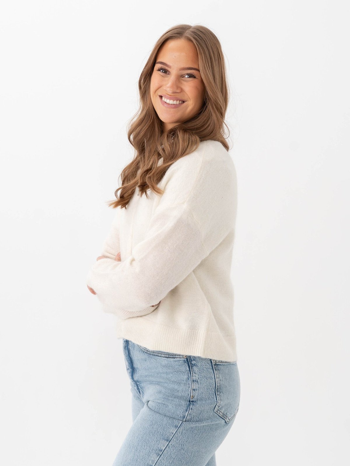 Vero Moda Palma Long Sleeve Highneck Zip Cardigan Snow White