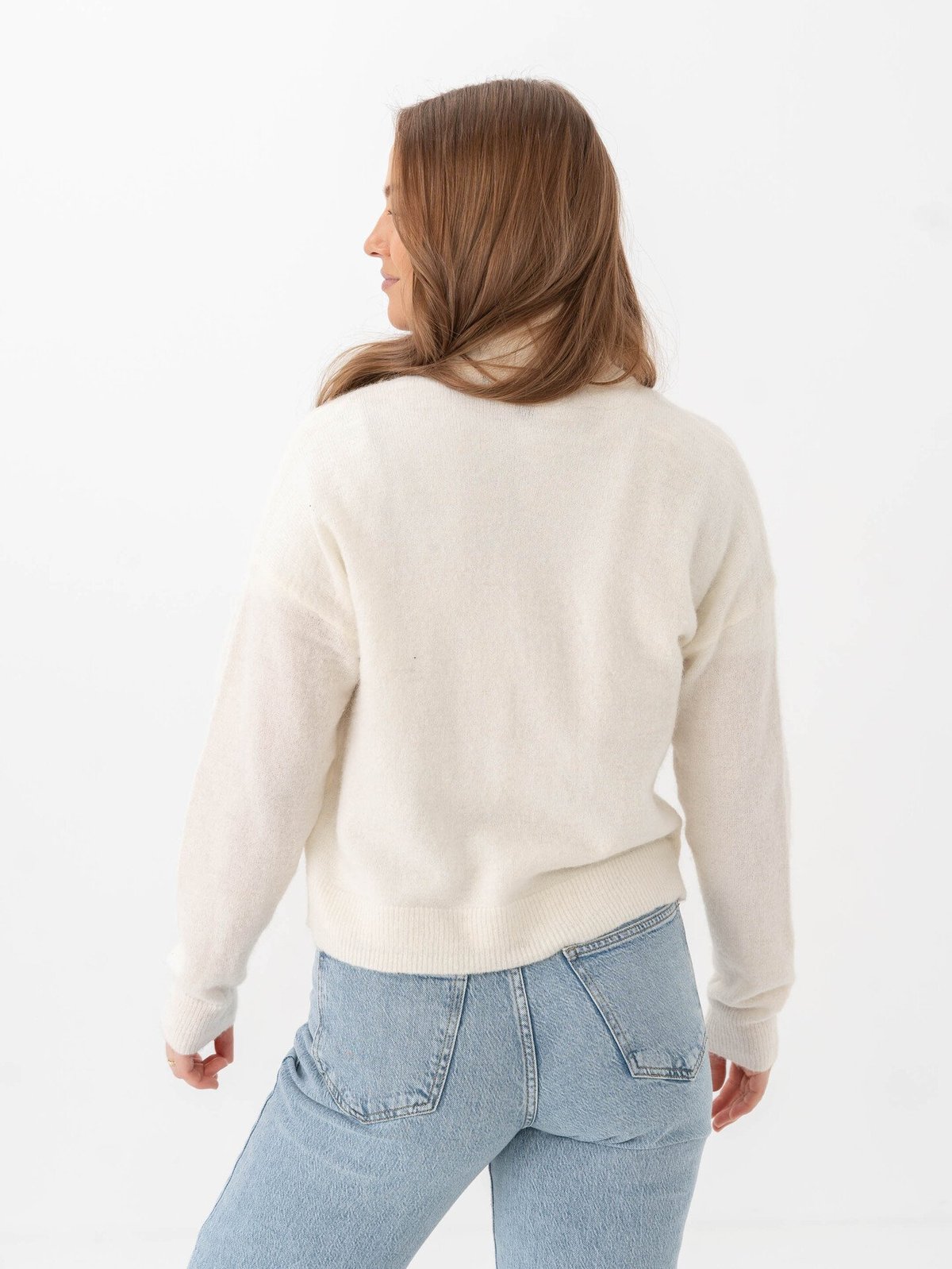 Vero Moda Palma Long Sleeve Highneck Zip Cardigan Snow White