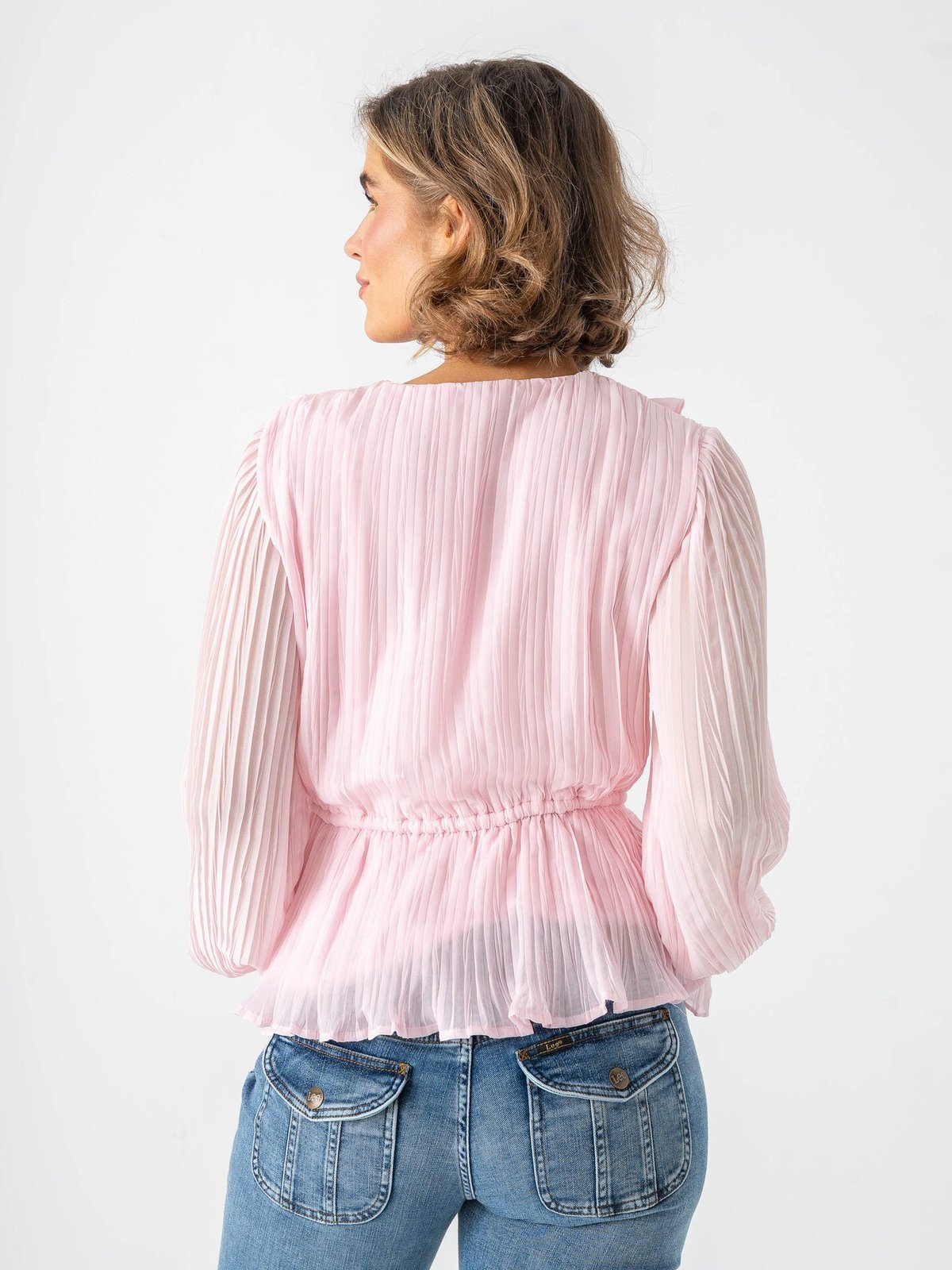 Vero Moda Dora Long Sleeve Frill Pleat Top Pink-A-Boo