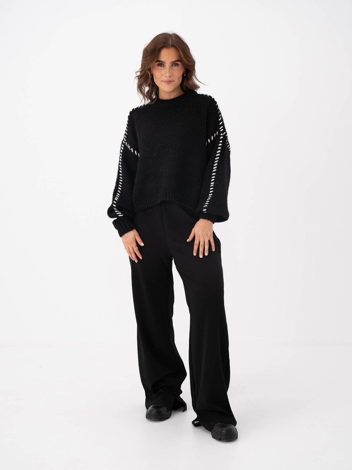 Vero Moda Feng Long Sleeve O-Neck Pullover Black