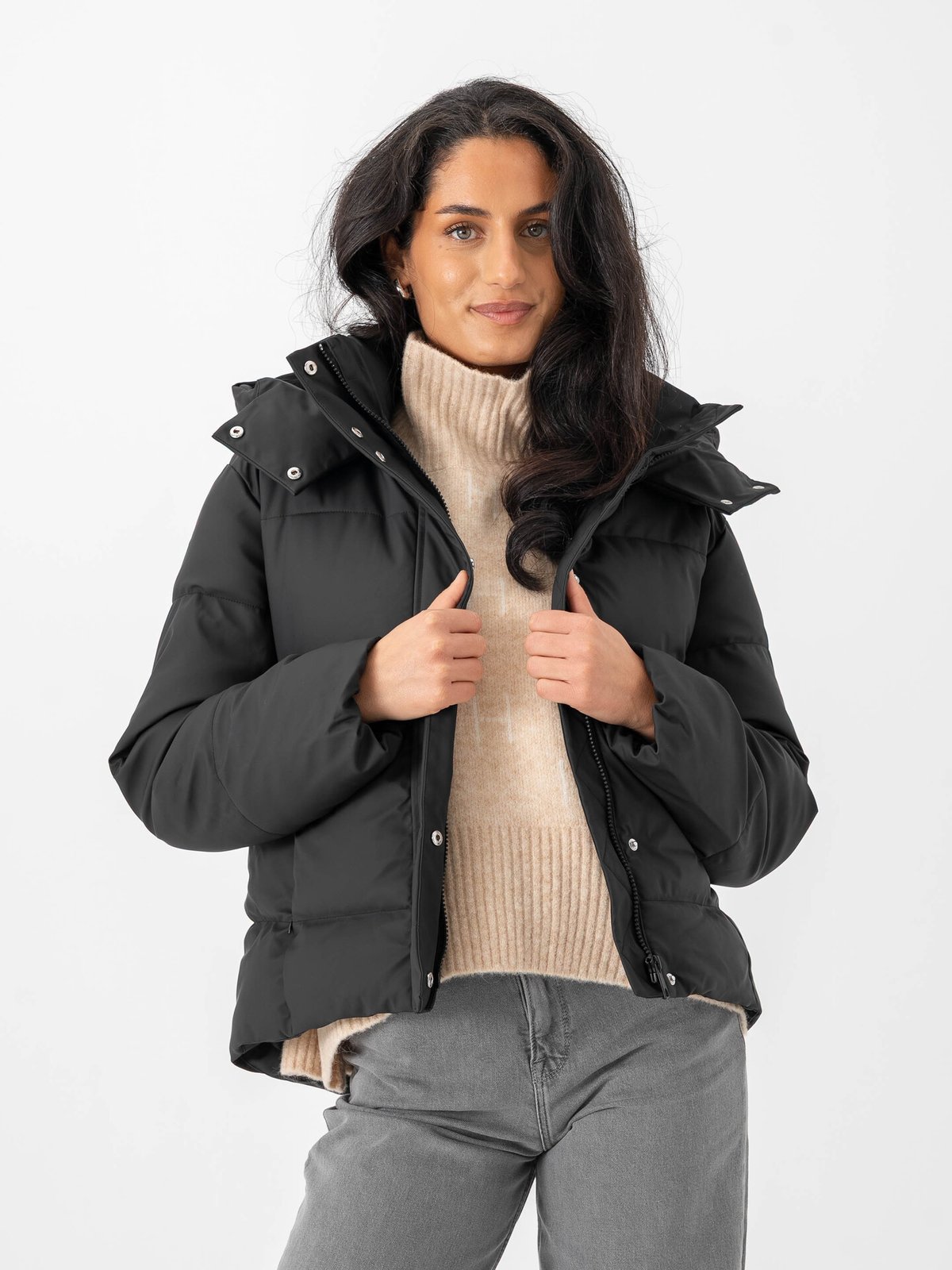 Vero Moda Greta Kylie Short Coated Coat Black