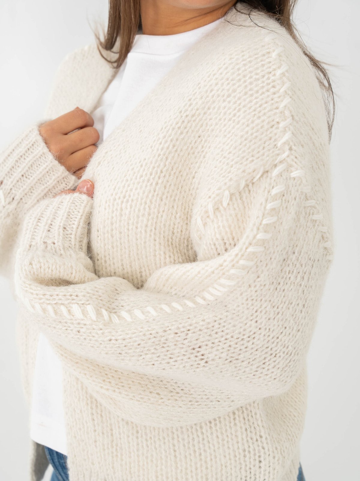 Vero Moda Feng Long Sleeve V-Neck Cardigan Birch