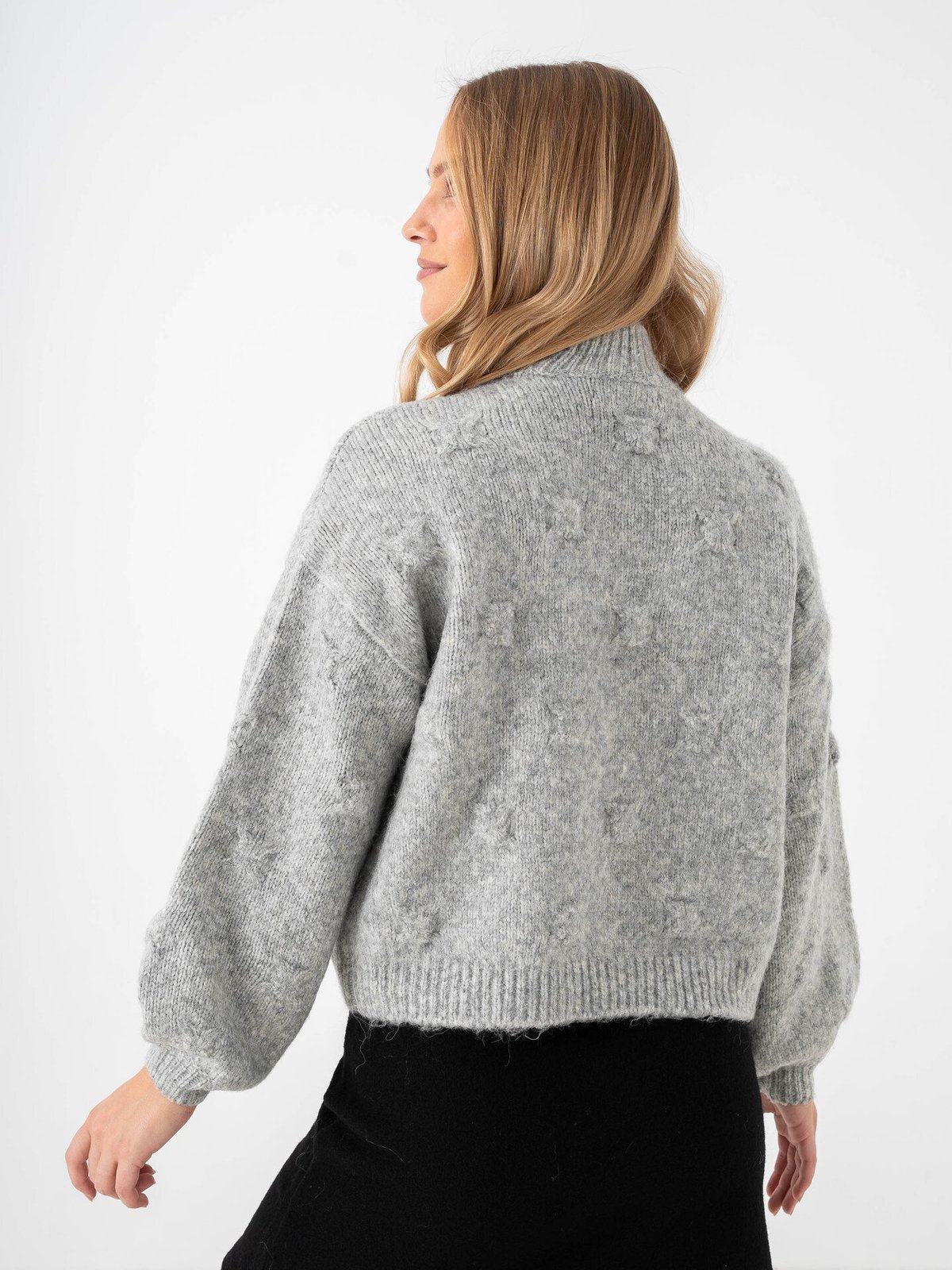 Vero Moda Gail Long Sleeve Highneck Pullover Light Grey Melange