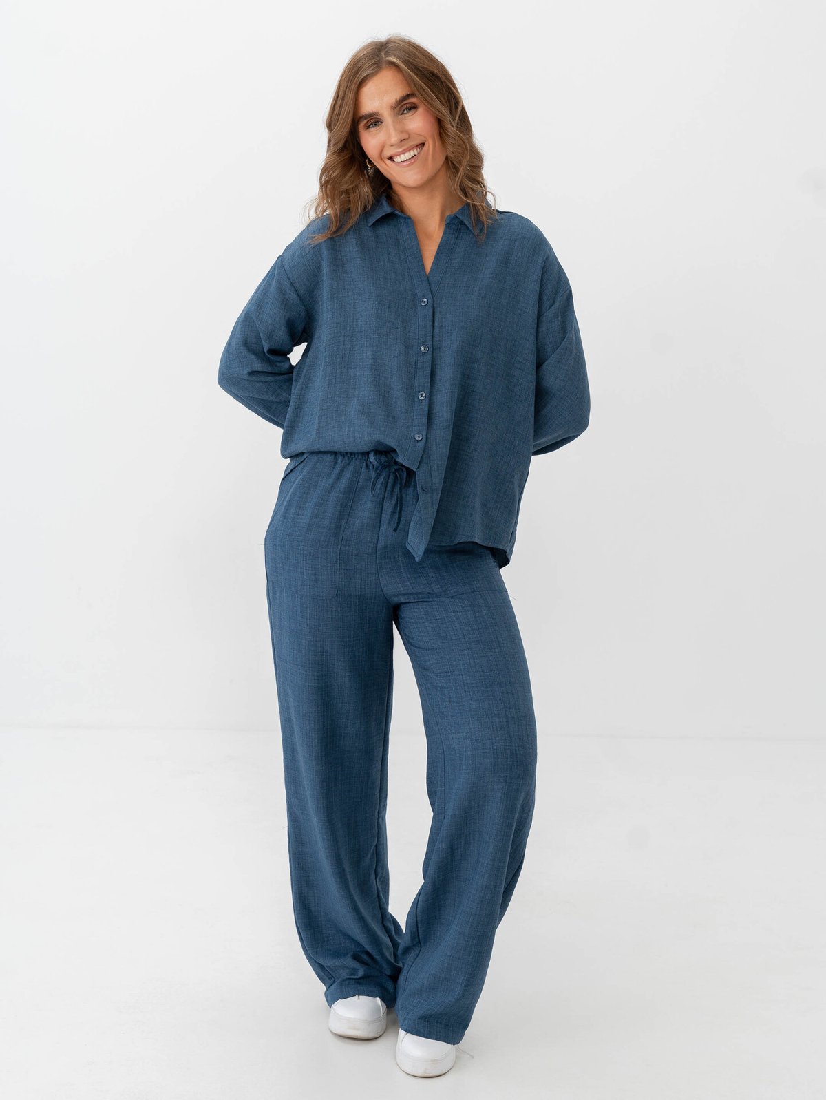 Vero Moda Melaney High Waist Loose Pant Dark Denim Melange