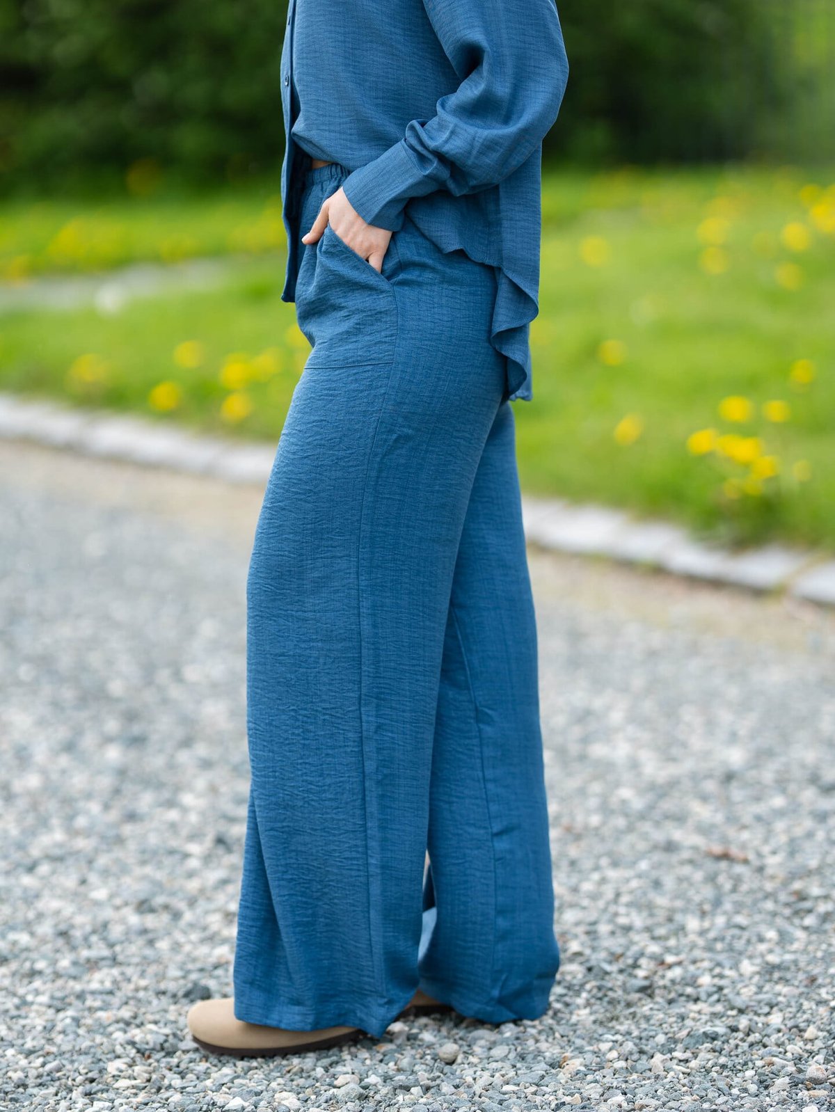 Vero Moda Melaney High Waist Loose Pant Dark Denim Melange