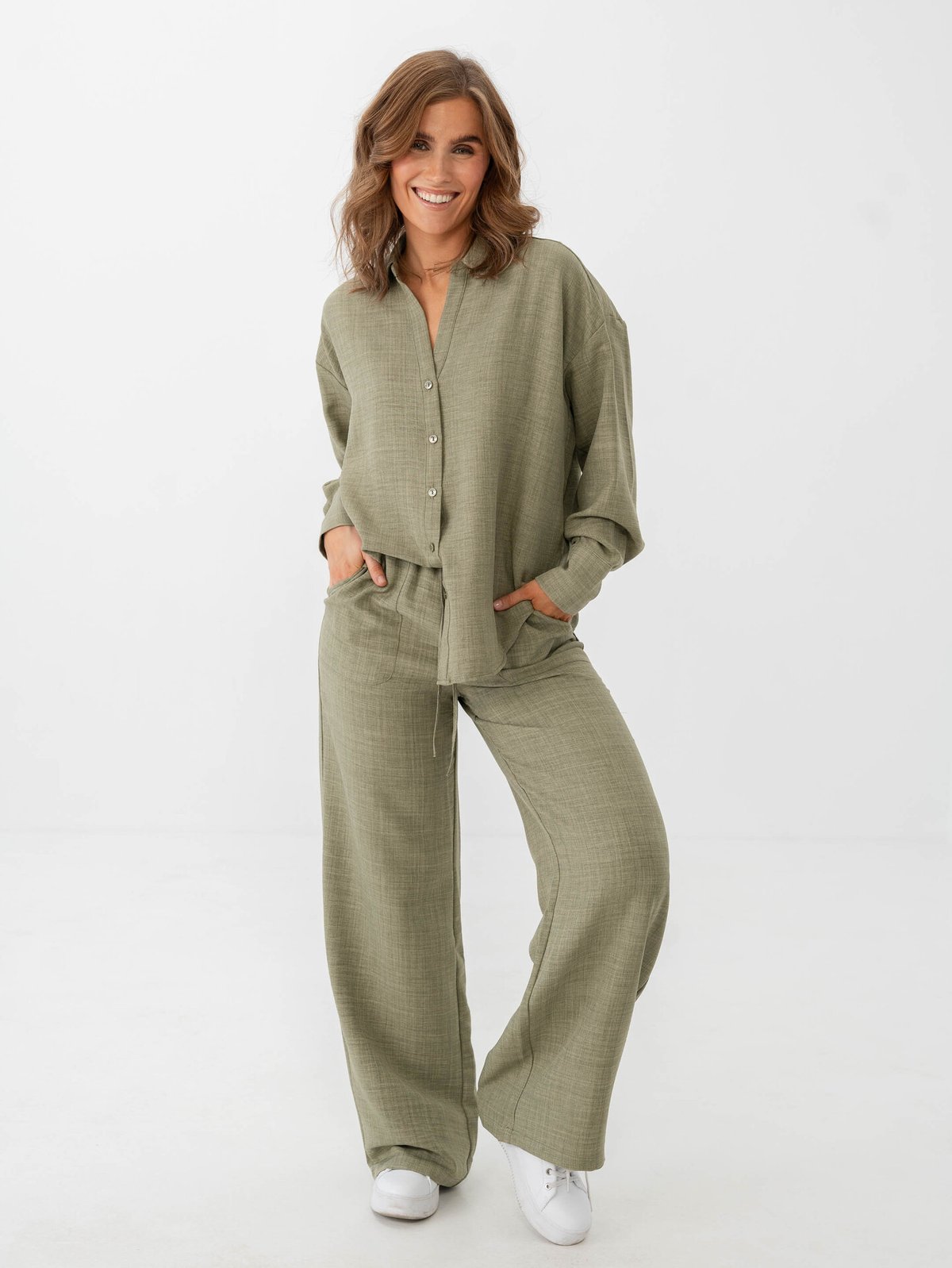 Vero Moda Melaney High Waist Loose Pant Laurel Wreath Melange