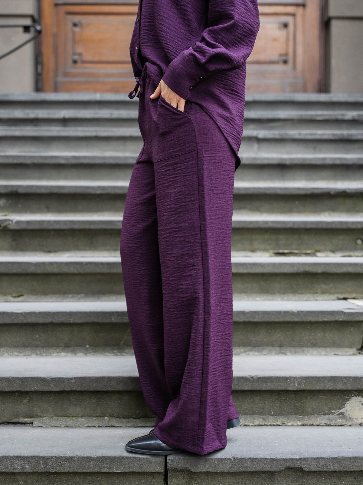 Vero Moda Melaney High Waist Loose Pant Winetasting