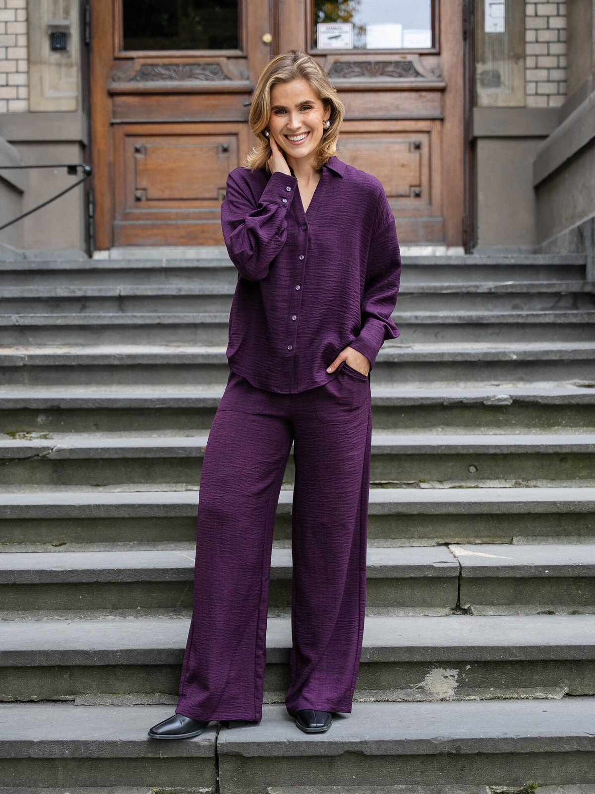 Vero Moda Melaney High Waist Loose Pant Winetasting