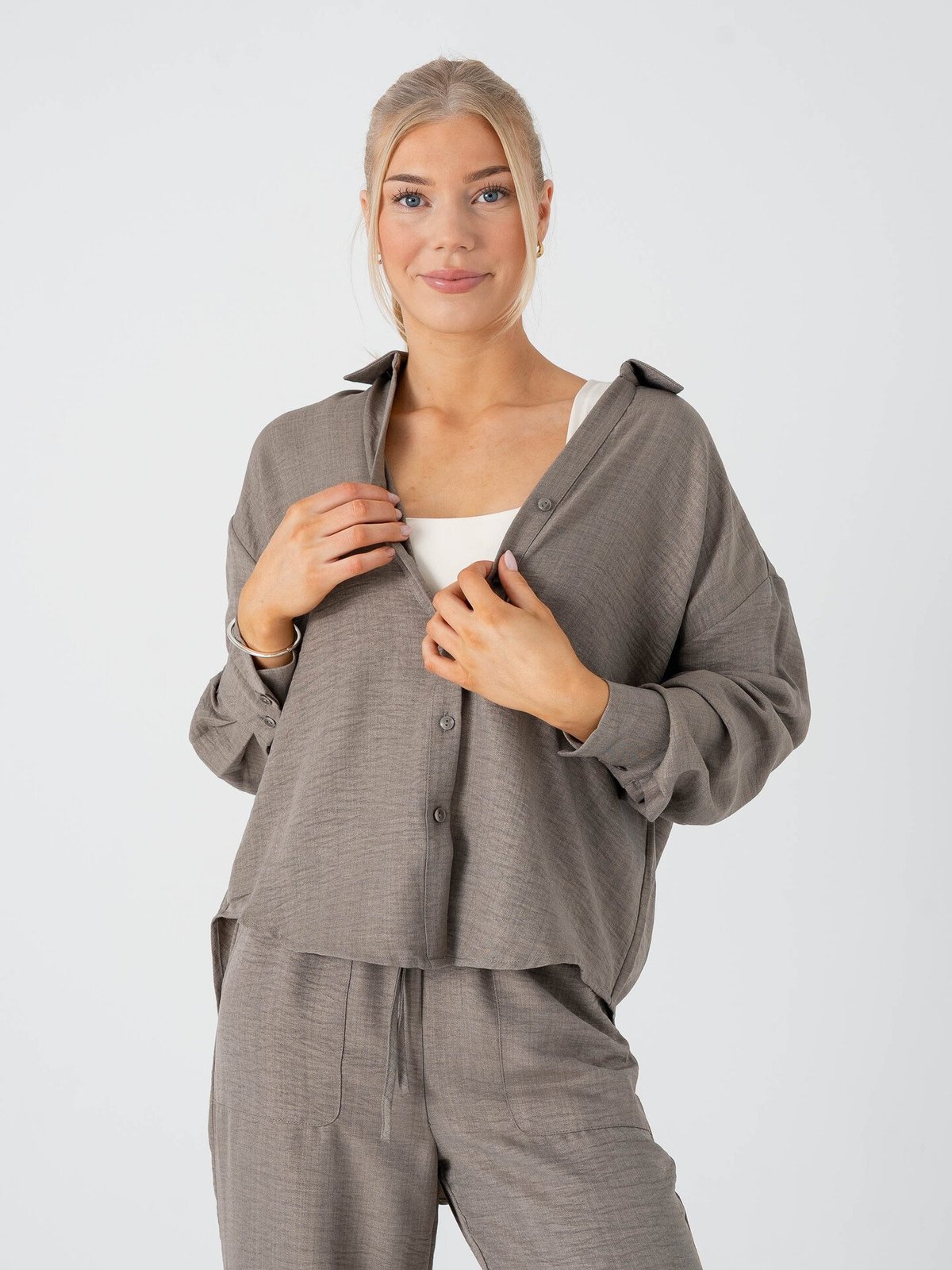 Vero Moda Melaney Queeny Long Sleeve Shirt Brindle