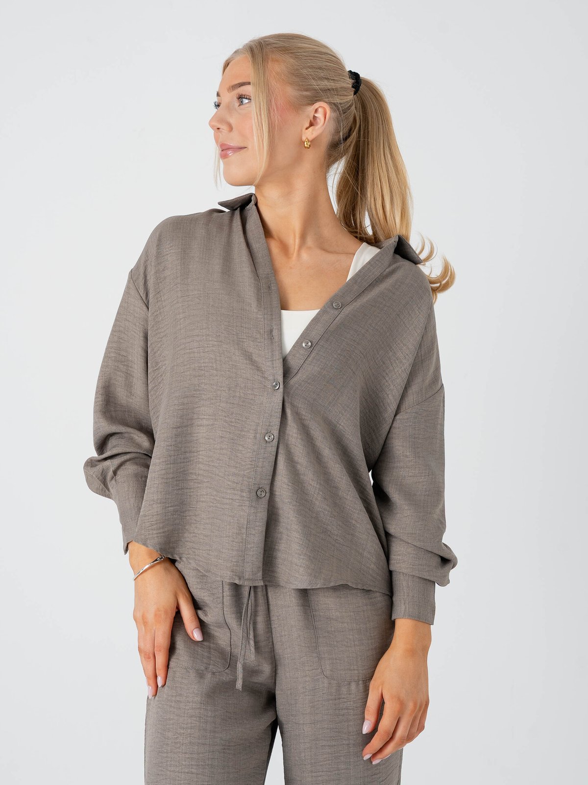 Vero Moda Melaney Queeny Long Sleeve Shirt Brindle